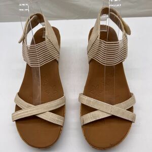 Skechers 119323 Natural Luxe Foam Mid Wedge Slingback Sandal Size 10